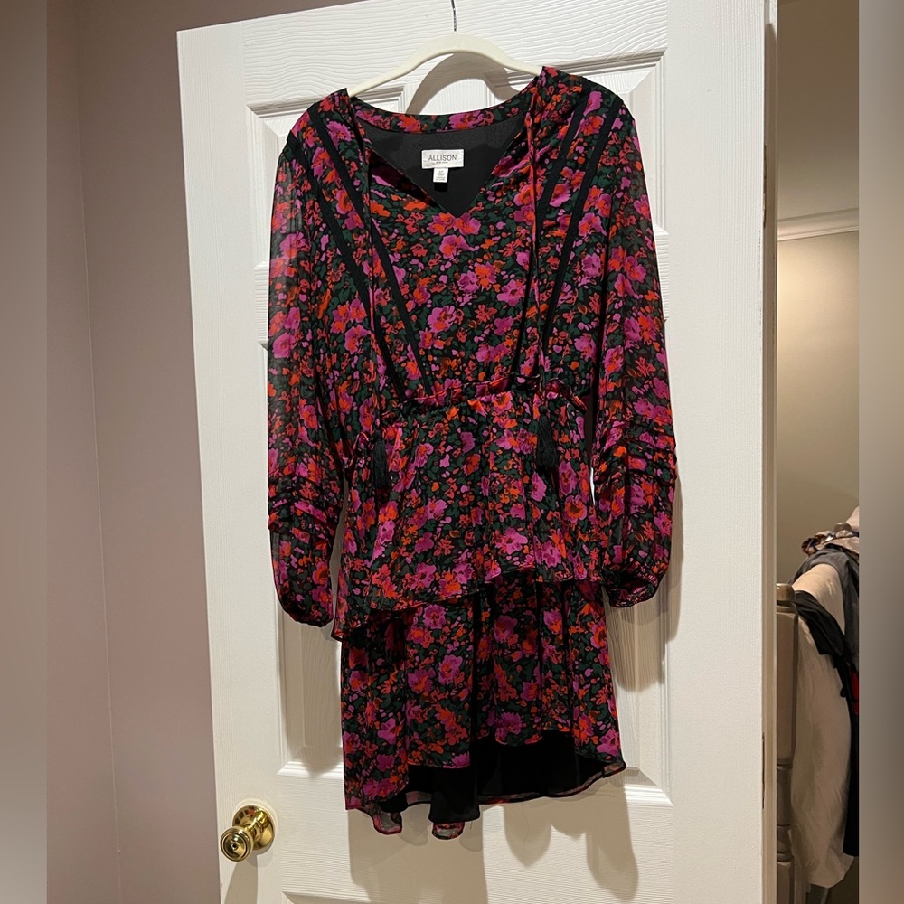 Floral Black and Pink Dress